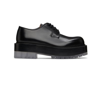[全新真品代購] BOTTEGA VENETA 透明厚底 黑色皮革 皮鞋 (BV)