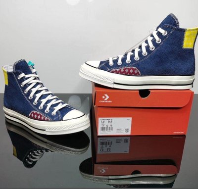 海外限定 匡威Converse Chuck  1970複古高幫休閑板鞋男 麂皮黑煙霧灰拼接補丁花布 女鞋166855C【巧緣小鋪ˇ】