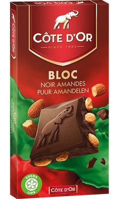 比利時代購巧克力-Cote d'Or 比利時大象牌杏仁巧克力片，買10片送1片，另有提供86%黑巧克力供顧客選購。