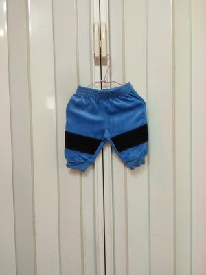 藍色 單面天鵝絨秋長褲 約0-3m