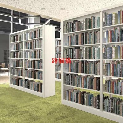 鋼制家用圖書館書架簡易落地多層置物架繪本架檔案架書店家用客廳路貓貓