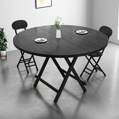 圓桌加大可折疊桌餐桌家用小戶型吃飯桌椅組合簡易出租屋圓形飯桌熱心小賣家