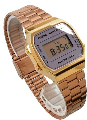 【金台鐘錶】CASIO卡西歐 復古電子錶 生活防水 (玫瑰金) A168WECM-5