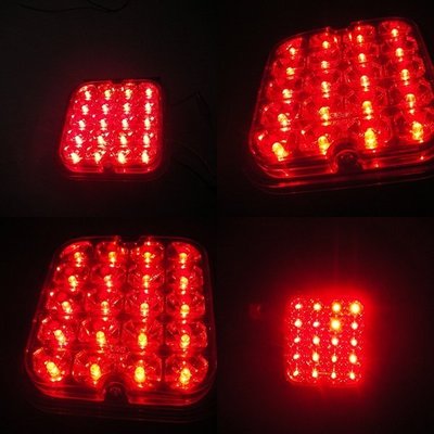 電動車-堆高機-紅光LED煞車燈 -LED汽車側燈-邊燈 LED貨車燈具 輔助燈-黃光方向燈48V-24V-12V三線式