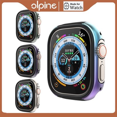蘋果手錶49mm矽膠金屬鋁殼 適用於Apple Watch Ultra矽膠+鋁合金外殼 iwatch Ultra保護框