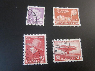 【雲品14】丹麥Denmark 1954 Sc 352,54,59,60 sets FU 庫號#B537 13674