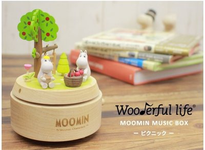 鼎飛臻坊 嚕嚕米 MOOMIN 姆明 野餐造型 手工木製音樂盒 日本正版