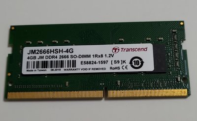 JM2666HSH-4G DDR4-2666MHz 4GB Transcend創見筆電記憶體