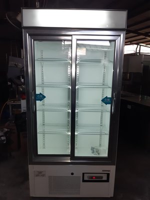 【東園餐飲設備】二手 3尺 滑門展示冰箱