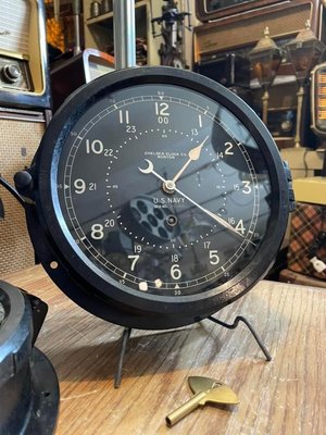 1940年代 美國海軍 US Navy 10英吋 二戰時期 船鐘 時鐘  稀有發條機械船鐘 Mr. Fu     已收訂