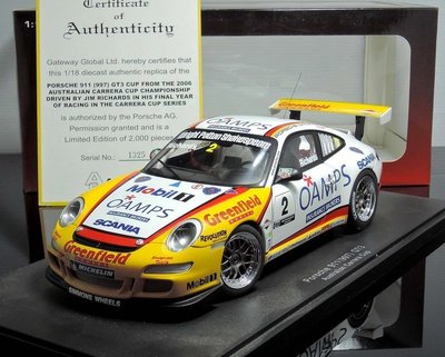【MASH】絕版品特價 Autoart 1/18 Porsche 997 GT3 #2 Carrera cup