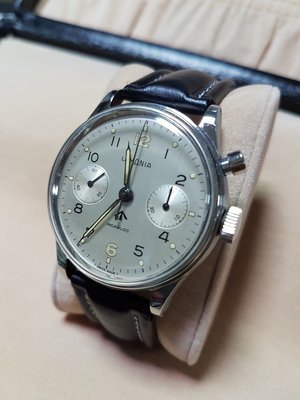 （已售出）Lemania古董軍錶 加拿大皇家海軍單按鈕計時錶機械錶 約1950年代 非IWC omega Panerai longines