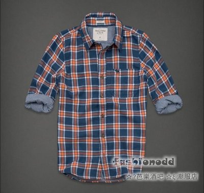 ☆✿fashionodd ☆ξ 【Abercrombie & Fitch 】 Cascade Lakes Shirt 格紋質感法蘭絨襯衫【現貨】 Men M