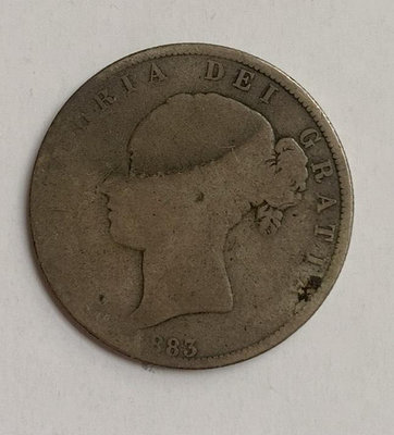 英國1883年維多利亞青年版半克朗銀幣
