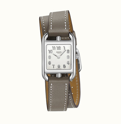 [預購］Hermes Cape Cod Watch 23x23 mm 愛馬仕 大象灰 手錶 皮錶