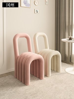 北歐簡約化妝凳子家用ins臥室梳妝臺椅子設計師創意仙女靠背椅子
