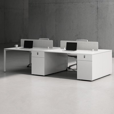 職員辦公桌椅組合簡約現代白色4/6人位 屏風桌工位員工卡位電腦桌【規格不同價格不同】