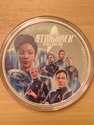 2019 星際大戰 船員 2盎司 精鑄 彩色 銀幣 完整藍光盒裝 星際迷航Star Trek Discovery Crew 2oz Silver