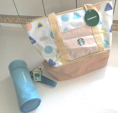 星巴克 Starbucks 夏日風情購物保冷袋 便當袋+星巴克 夏日隨行杯袋 原價400元