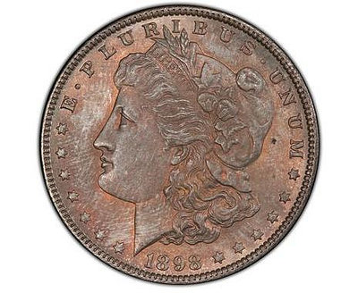 銀幣美國1898年1美元摩根銀幣PCGS評級盒幣外國銀幣世界錢幣