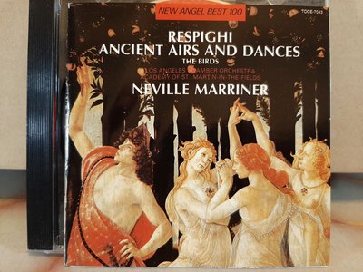 Marriner,Respighi-Ancient Airs And Dances,馬利納，雷史碧基-古代歌謠及舞曲，組曲”鳥“等，日本版，如新。