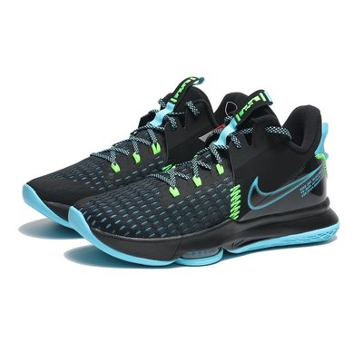 NIKE籃球鞋 運動鞋 黑藍綠 包覆 緩震 LEBRON WITNESS V EP 男(CQ9381-004)原價3200特價2680尺寸26.5