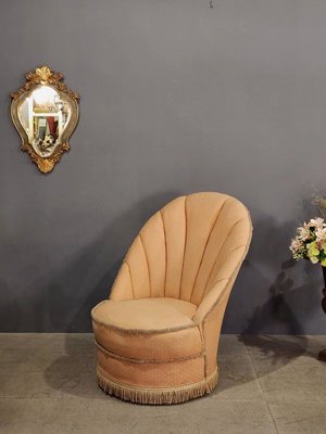 (特價)法國老件 粉色 貝殼 造型 流蘇 單人 沙發  休閒椅ch0359 【卡卡頌 歐洲古董】✬