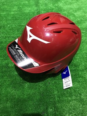 棒球世界全新Mizuno美津濃 硬式棒壘球用打擊頭盔特價紅色380434