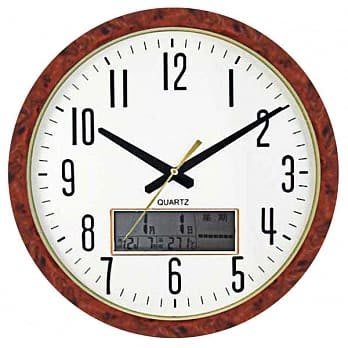 [時間達人]台灣製造-WIN TIME 雙顯示大圓鐘 掛鐘 時鐘 時尚居家WT886 液晶顯示萬年曆 掛鐘/時鐘/壁