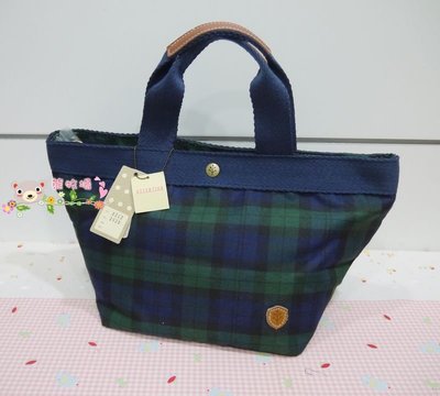 ❤ 熊牧場 ❤日本包包~藍綠格紋手提包