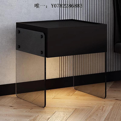 床頭櫃意式極簡床頭柜現代簡約設計感創意北歐臥室收納床邊柜 ins儲物柜收納櫃