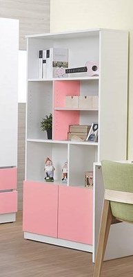 【生活家傢俱】HJS-466-11：艾美爾青少年2.8尺開放式書櫃-粉色【台中家具】展示櫃 置物櫃 兒童家具 系統家具