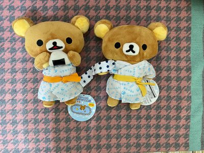 兩隻一組 拉拉熊 懶懶熊 懶熊 浴衣 日本正版 景品 丸子 溫泉 洗澡 飯糰 笑臉