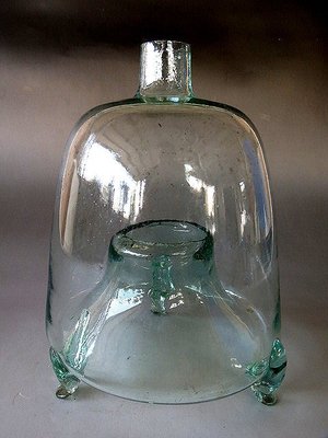 【 金王記拍寶網 】(常5) J3117  日治時期 玻璃捕蠅器 捕蠅罐 捕蠅瓶 (正老品)   罕見稀少  一件