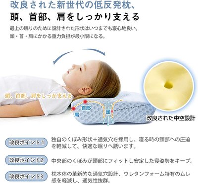 日本 MyeFoam 兒童用 記憶 乳膠枕 低反發 安眠枕 肩頸對策 頭痛 枕頭 人體工學 舒壓 失眠 【全日空】