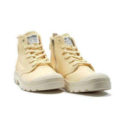 PALLADIUM PAMPA HI ZIP ORGANIC 鵝黃 拉鍊帆布靴 女鞋 79101-713