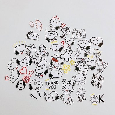 現貨熱銷-ins風韓國可愛史努比卡通防水貼紙手機殼手賬diy貼畫卡通少女裝飾