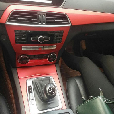 直出熱銷 適用於2011-2014款賓士C級內飾改裝貼紙 Benz奔馳C级W204中控檔位碳纖維裝飾貼保護防刮貼Benz改色貼膜