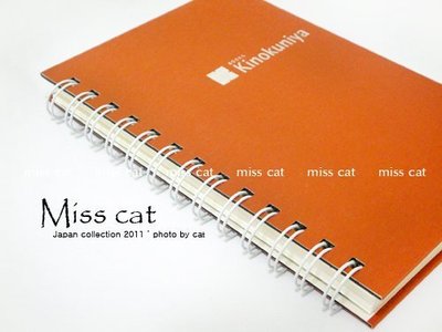 『Miss Cat 貓小姐』＊ Kinokuniya 紀伊國屋書店 線圈精裝筆記本 (橘)