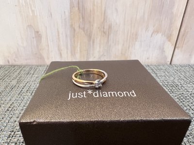 JUST DIAMOND TRUE LOVE 750 白金 玫瑰金 K金 鑽石 0.05 克拉 5分 雙色 鑽戒 求婚
