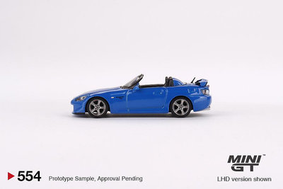 車模 仿真模型車MINIGT 本田 S2000 AP2 合金 1:64 汽車模型 554 藍色