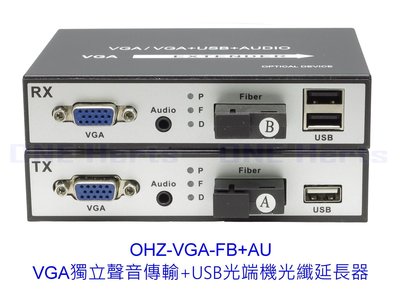 VGA環出獨立聲音傳輸 USB光端機光纖延長器 VGA網路線延長器傳輸單纖 1對 光端機 vga轉光纖延長器 光纖延長器