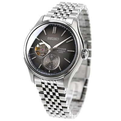 SEIKO 精工手錶 PRESAGE SARJ009 40mm 墨色鏤空面盤 機械錶 不鏽鋼錶帶 男錶女錶
