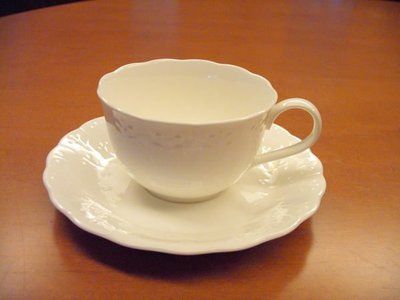 日本製 NORITAKE 純白浮雕骨瓷杯組 1客/2pcs
