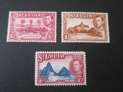 【雲品五】聖盧西亞St Lucia 1943 Sc 119,121-122 MH 庫號#BP13 71436