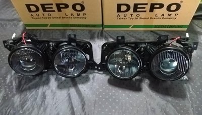 BMW E34 /E32 DEPO E30 薰黑大燈 德國逆輸入品，新版改良燈泡線組，不會脆化，Hella