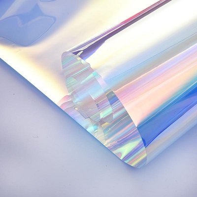幻彩鐳射紙七彩玻璃紙婚慶裝飾鐳射膜炫彩膜手工彩虹透明彩色貼紙