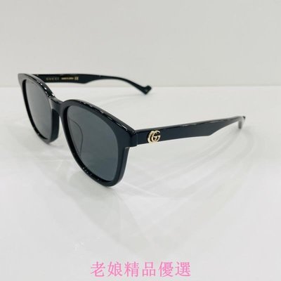 GUCCI 時尚款經典logo黑色方型膠框太陽眼鏡GG1001SK 001