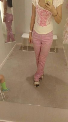粉紫色長褲/粉紅色長褲/長褲/休閒褲