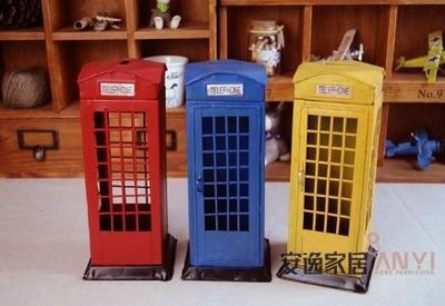英國倫敦街頭電話亭手繪鐵皮電話亭儲蓄罐熱銷